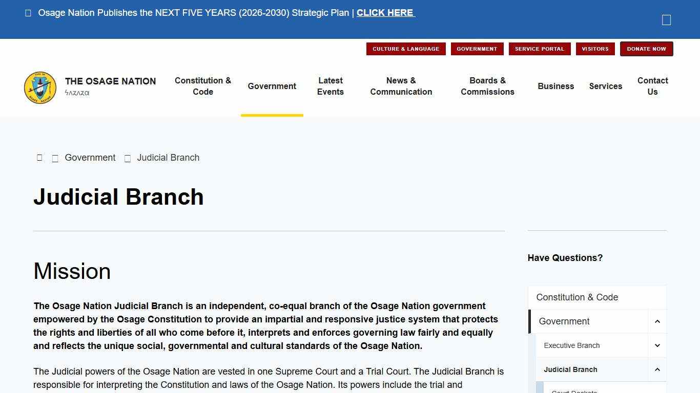 Judicial Branch Osage Nation