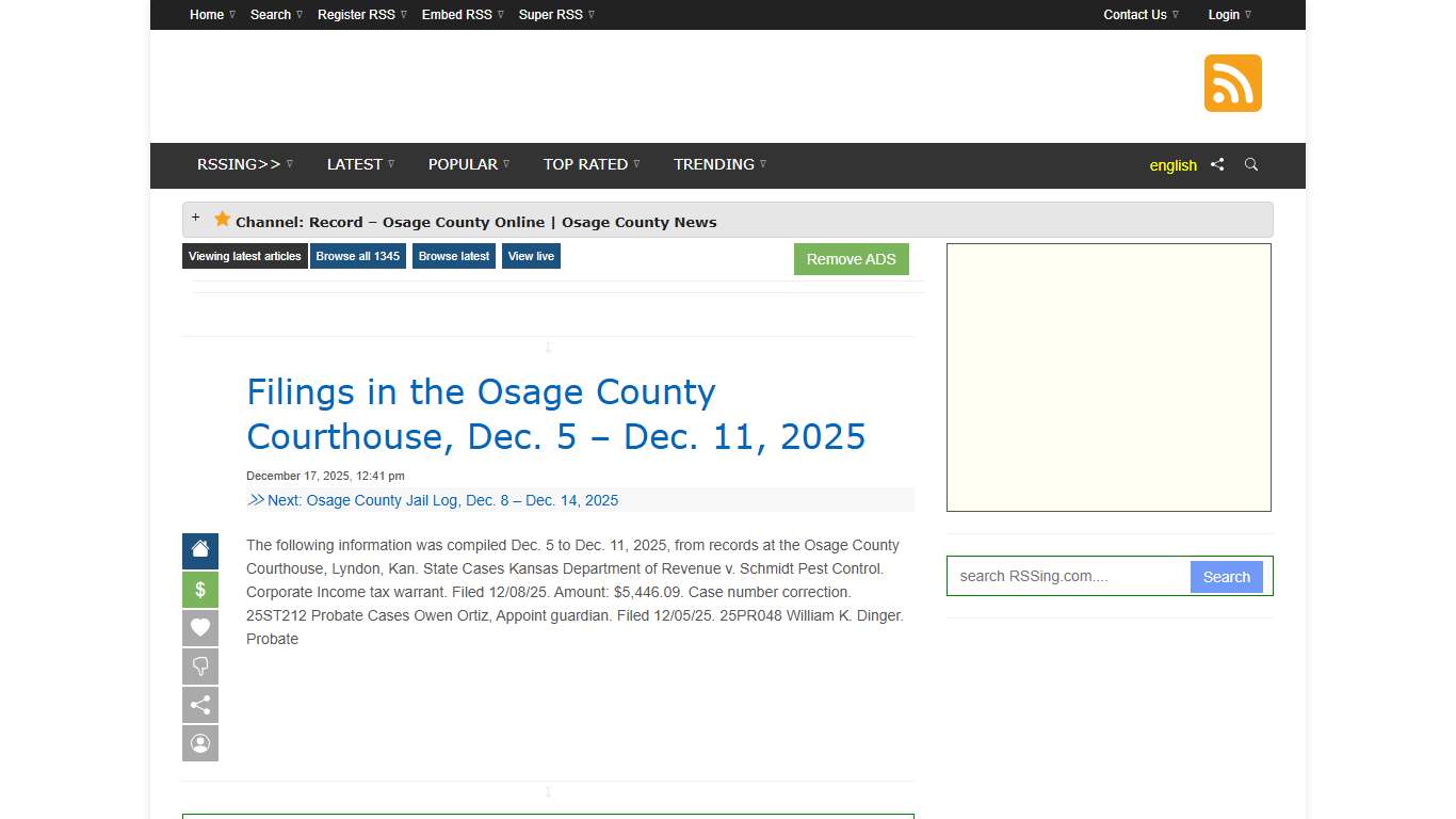 Record – Osage County Online Osage County News